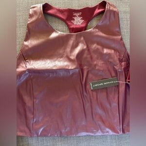 NWT Tahari Faux Leather Maroon Tank Top 3X